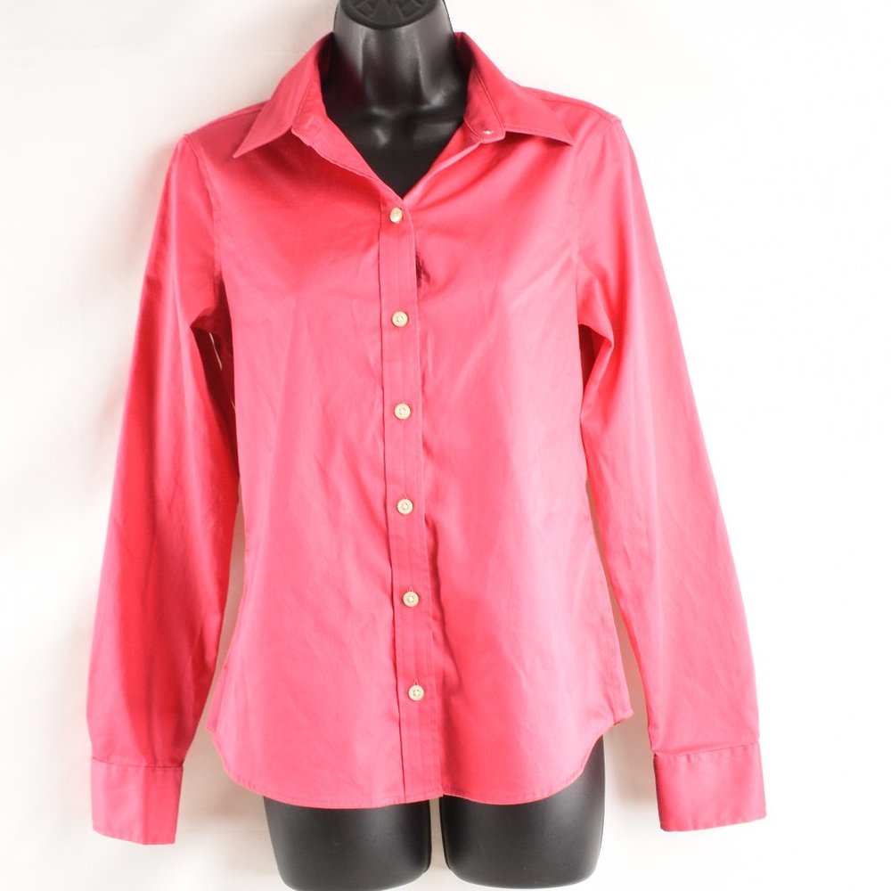 Banana Republic Long Sleeve Size 6 Pink Button Up Dress Shirt